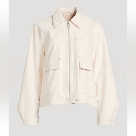 FREE PEOPLE WE THE FREE Blair Vegan Suede Jacket In Sea salt - Picture 4 of 15